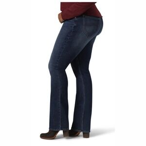 Lee Riders Women's MidRise‎ Bootcut Jeans Sz 16 L Blue Dark Wash Denim